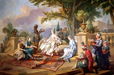 The Sultana Served by her Eunuchs by Charles Amedee Philippe van Loo